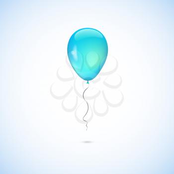 Turquoise balloon isolated on white background, vector illustration.
