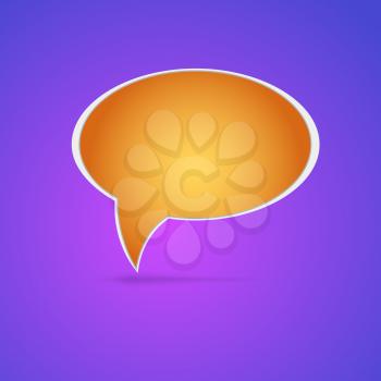 Speech bubble icon on color background, vector illustration. Eps 10
