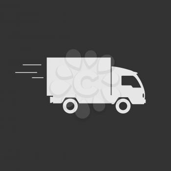 Delivery truck contour, flat icon. Editable vector illustration.