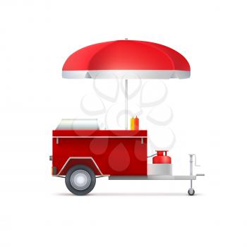 Mobile fast food shop, isolated on white background. Vector illustration for your business
