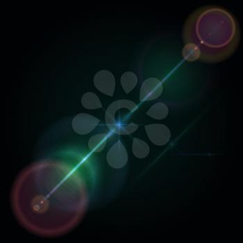 Abstract image of  lens flares star lights and glow. Resizable vector illustration.