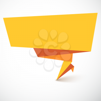 Super origami banner. Great background for your promotional posters, advertising shopping flyers, brochure or booklet and discount banners. Vector speech bubble