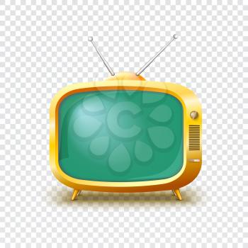 Old blank TV icon on transparent background, Vector illustration for your presentation, posters, cover and other design
