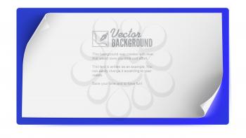 White paper banner, background for advertising and announcements. Blank sheet of paper with curled corners isolated. Poster, horizontal banner. Realistic template with bend corners, 3D illustration.
