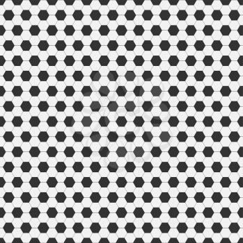 Seamless pattern of soccer, football. Traditional sport texture of ball for game with black and white hexagons. Easily resizable and color, vector illustration.