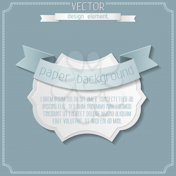 Vintage design with label and ribbon. There is place for your text.