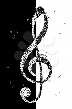 G clef of music elements. vector illustration.
