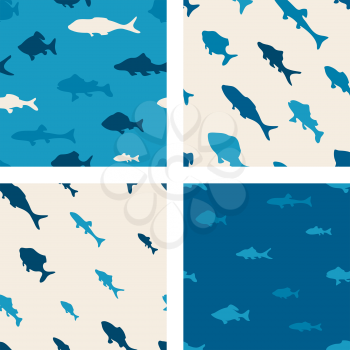 Various fish in the sea. Sea summer backgrounds for your design.