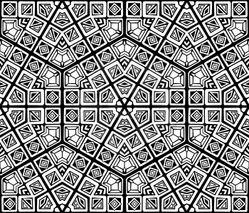 Black and white background. Geometric elements. 