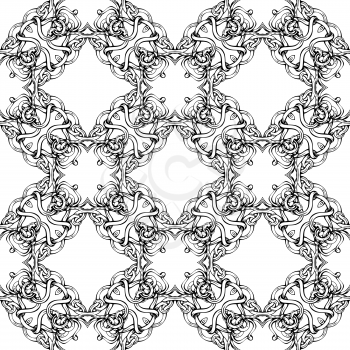 Black and white geometric background. Various hand-drawn elements.
