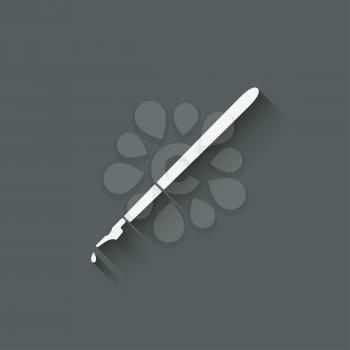 fountain pen with ink drop - vector illustration. eps 10