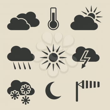 weather icons set - vector illustration. eps 8