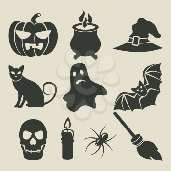 Halloween icons set - vector illustration. eps 8