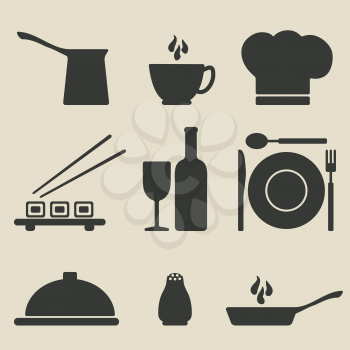 cooking icons set - vector illustration. eps 8