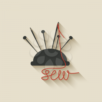 sewing needles background - vector illustration. eps 10