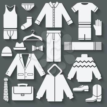 Menswear icons set - vector illustration. eps 10