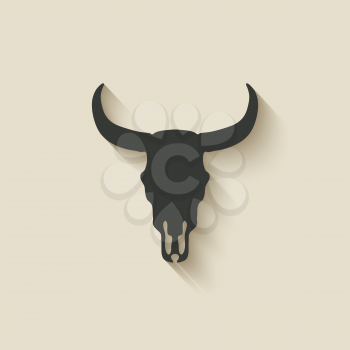 bull skull icon - vector illustration. eps 10