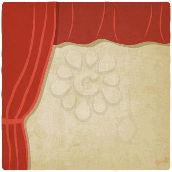 red curtain old background - vector illustration. eps 10