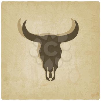 bull's skull old background - vector illustration. eps 10