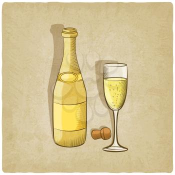 champagne old background - vector illustration. eps 10