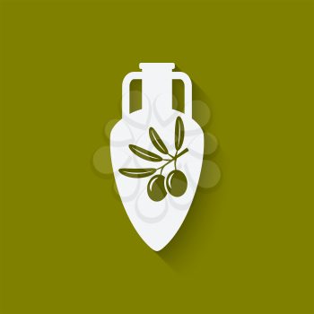 amphora with olive oil. vector illustration - eps 10
