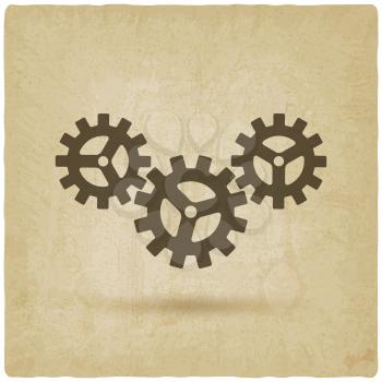 gear connected symbol. industrial concept old background - vector illustration. eps 10