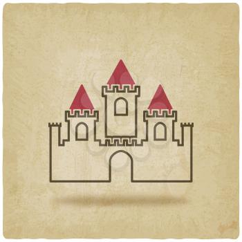 castle with towers symbol old background. vector illustration - eps 10
