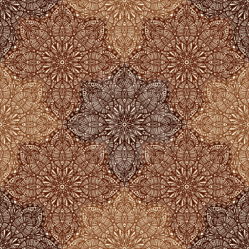 circular ornaments seamless pattern in brown colors. vector illustration - eps 8