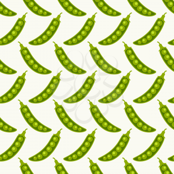 green pea pods symmetrical seamless pattern. vector illustration - eps 8