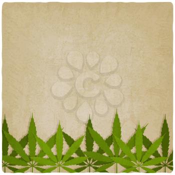 marijuana leaves on grunge background. vector illustration - eps 10