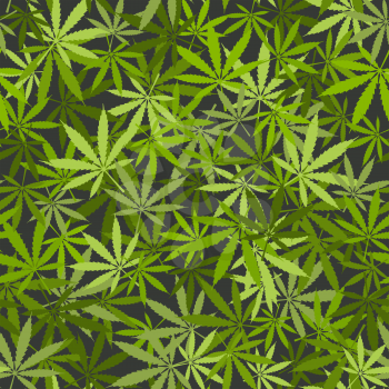 marijuana leaves seamless background. vector illustration - eps 8