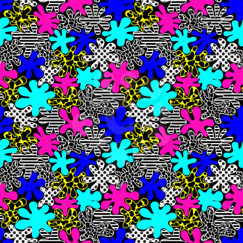 colored bright spots seamless pattern in style of the 80s. vector illustration - eps 8