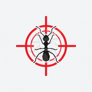 ant icon red target - vector illustration. eps 8