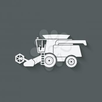 combine harvester farm machinery - vector illustration. eps 10