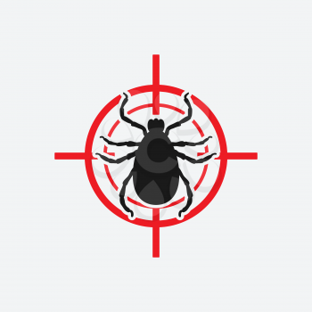 mite icon red target - vector illustration. eps 8