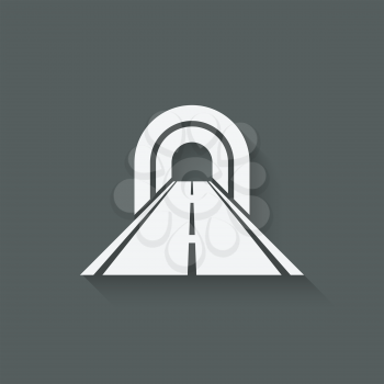 road through tunnel symbol - vector illustration. eps 10