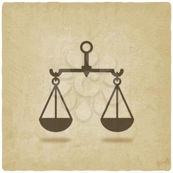 scales justice symbol old background - vector illustration. eps 10