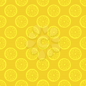yellow lemon slices seamless pattern - vector illustration. eps 8