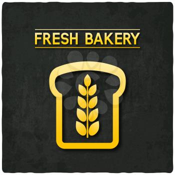 golden bread bakery symbol black background. vector illustration - eps 10
