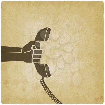 hand with telephone handset. vector illustration - eps 10