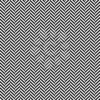 Black and white herringbone tweed seamless pattern. Vector illustration