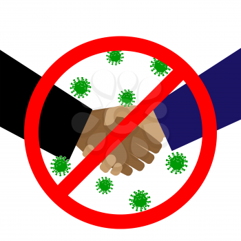 Handshakes are prohibited to protect against the virus. Vector illustration