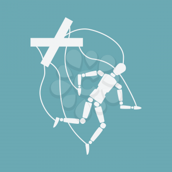 World Suicide Prevention Day concept. broken puppet . vector illustration - eps 10