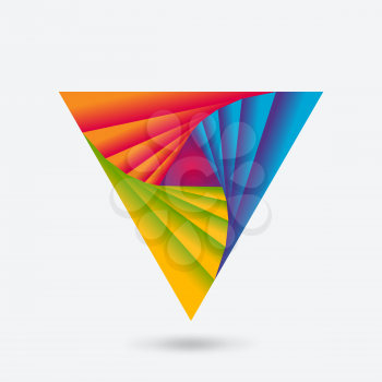Twisting triangle abstract multicolor icon. Vector illustration