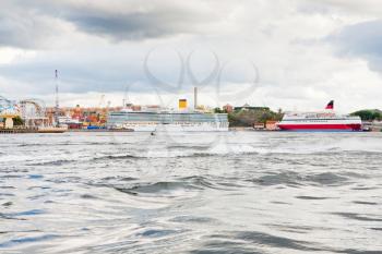 sea terminal of cruise liners in Stockholm, Sweden