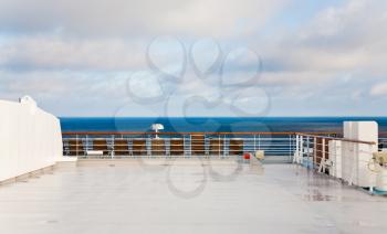 stern of cruise liner in sea at summer morning