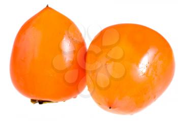 two washed persimmon isolated on white