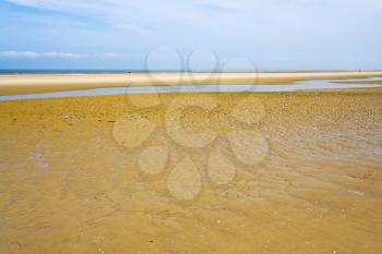 Low tide on Le Touquet sand beach in Normandy Cote d Opale, France