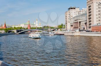 view on Moskva river and Kremlin in Moscow