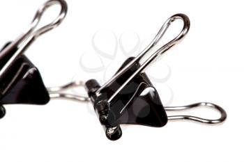 black paper clips close-up